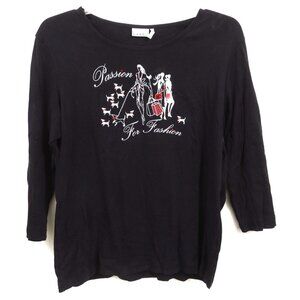 Y2K NICKI NICOLE MILLER TOP "Passion For Fashion" size Large XL Women